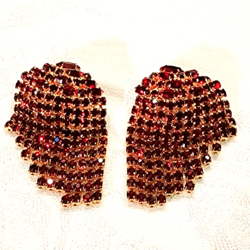Vintage Rhinestone Clip Earrings